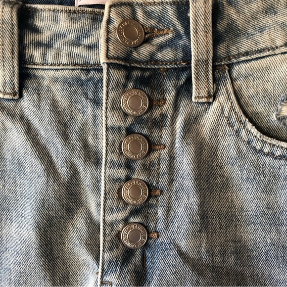 Vervet Los Angeles distressed raw hem button fly denim skirt S - Picture 2 of 6